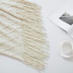 BOURINA Beige Throw Blanket 50x60 Inches Throw Textured Solid Soft Sofa Couch De... - Image 6