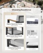 Aluminum Outdoor Patio Furniture Set with Coffee Table, 4 Piece Patio Conversati... - Image 3