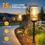 Ahaorigin 6 Pack Solar Lights Outdoor, Up to 15 Hrs Brighter Solar Pathway Light... - Image 3