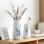 Blue and White Vase Set of 2, Light Blue Vases Home Decor, Decorative Pretty Uni... - Image 6