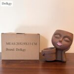 Dolkgy Face Flower Pot Head Planter, Face Planter Black Woman Unique Planters fo... - Image 4