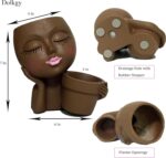 Dolkgy Face Flower Pot Head Planter, Face Planter Black Woman Unique Planters fo... - Image 5