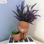 Dolkgy Face Flower Pot Head Planter, Face Planter Black Woman Unique Planters fo... - Image 6