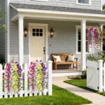 Artificial Hanging Petunias Flowers for Outdoor, 8pcs Fake Plants Long Vine Morn... - Image 3
