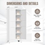 Yizosh Metal Pantry Cabinet, 75" Kitchen Pantry with 2 Door and 4 Adjustable She... - Image 3