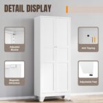 Yizosh Metal Pantry Cabinet, 75" Kitchen Pantry with 2 Door and 4 Adjustable She... - Image 5