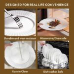 KINGSTONE Bone China Dinnerware Set, 12-Piece White Lightweight Porcelain for 4,... - Image 7
