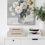 Set of 2 Beige Shagreen Decorative Storage Boxes with Gold Metal Handles – Faux ... - Image 3
