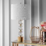JONATHAN Y 25.25" Clear and Brass Gold Crystal Table Lamp, Modern Glam Faceted O... - Image 6