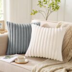 Pallene Faux Fur Plush Throw Pillow Covers 18x18 Set of 2, Luxury Soft Fluffy St... - Image 5