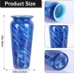 Blown Glass Blue vase, Blue Home Decor, Modern Art Wide Mouth vase for Living Ro... - Image 3