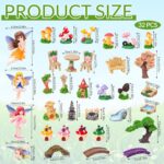 32 Pcs Fairy Garden Accessories Mini Fairy Figures Miniature Table and Chairs Br... - Image 3