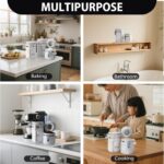 4-Piece Airtight Ceramic Canisters Set with Wooden Spoons & Chalk Labels – Perfe... - Image 4