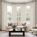 MIULEE Pinch Pleated Thick Linen Curtains 90 Inches 4 Panels Set Ivory Cream Bac... - Image 3