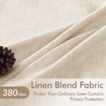 MIULEE Pinch Pleated Thick Linen Curtains 90 Inches 4 Panels Set Ivory Cream Bac... - Image 4