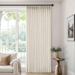 MIULEE Pinch Pleated Thick Linen Curtains 90 Inches 4 Panels Set Ivory Cream Bac... - Image 7