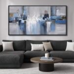 Mofutinpo Abstract Canvas Wall Art for Living Room - Blue Modern Artwork for Wal... - Image 2