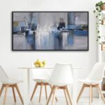 Mofutinpo Abstract Canvas Wall Art for Living Room - Blue Modern Artwork for Wal... - Image 3