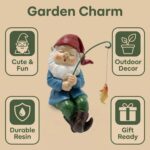 Mini Resin Fishing Statue, Funny Fisherboy Little Guy for Pond, Garden Plantpot,... - Image 5