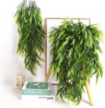 RECUTMS 3Pack Artificial Hanging Olive Leaves 2.6FT Fake Greenery Olive Plant Sw... - Image 3