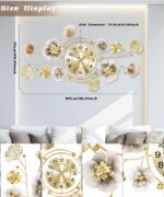 Wall Clock, Clocks for Living Room, Silent Wall Clock Decorative, 3D Retro Metal... - Image 3