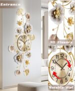 Wall Clock, Clocks for Living Room, Silent Wall Clock Decorative, 3D Retro Metal... - Image 5