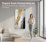 Extra Large Textued Black and White Abstract Wall Art for Entryway,Hand Painted ... - Image 6