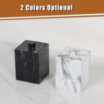 Jung Ford 2-Pack Marble Pattern Cotton Swab Holders with Lids, Resin Bathroom Va... - Image 5