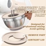 Umite Chef Mixing Bowls with Airtight Lids Set, 8PCS Stainless Steel Khaki Nesti... - Image 6
