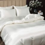 P Pothuiny 5 Pieces Satin Duvet Cover Full/Queen Size Set, Luxury Silky Like Ivo... - Image 5