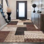 Modern Geometric Patchwork Indoor Area Rug for Living Room, Chocolate 5'x 7' Lar... - Image 5