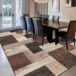 Modern Geometric Patchwork Indoor Area Rug for Living Room, Chocolate 5'x 7' Lar... - Image 6