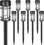 Mancra Solar Pathway Lights, 8 Pack LED Solar Lights Outdoor Waterproof, Glass M... - Image 3
