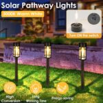 Mancra Solar Pathway Lights, 8 Pack LED Solar Lights Outdoor Waterproof, Glass M... - Image 4