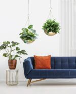 AceList 2 Pack Gold Hanging Planter for Indoor Plants - 9.8 Inch Boho Metal Plan... - Image 3
