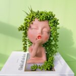 Brown Resin Handcrafted Cute Flower Pot, Suitable for Indoor and Outdoor Use, wi... - Image 5
