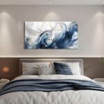 Mofutinpo Abstract Canvas Wall Art Blue Pictures for Living Room Wall Decoration... - Image 3