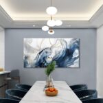 Mofutinpo Abstract Canvas Wall Art Blue Pictures for Living Room Wall Decoration... - Image 4