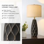 PORTRES 27.5" Ceramic Table Lamps for Bedroom Living Room Lamps Set of 2 Modern ... - Image 3