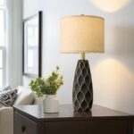 PORTRES 27.5" Ceramic Table Lamps for Bedroom Living Room Lamps Set of 2 Modern ... - Image 5