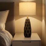 PORTRES 27.5" Ceramic Table Lamps for Bedroom Living Room Lamps Set of 2 Modern ... - Image 6
