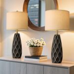 PORTRES 27.5" Ceramic Table Lamps for Bedroom Living Room Lamps Set of 2 Modern ... - Image 7