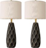 PORTRES 27.5" Ceramic Table Lamps for Bedroom Living Room Lamps Set of 2 Modern ... - Image 8