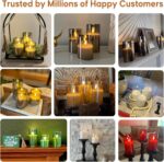 Eywamage Smoke Grey Glass Flameless Pillar Candles with Remote, Flickering LED B... - Image 6