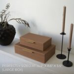 ZICOTO Decorative Storage Boxes with Lids – Set of 2 Beautiful PU Leather Organi... - Image 5