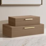 ZICOTO Decorative Storage Boxes with Lids – Set of 2 Beautiful PU Leather Organi... - Image 6