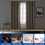 HOMEIDEAS 2 Panels Beige Faux Silk Blackout Luxury Curtains, 52 X 84 Inch Room D... - Image 6
