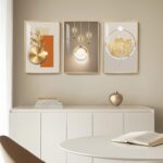 Framed Modern Luxury Gold Wall Art, Set of 3 Piece Contemporary Paintings Artwor... - Image 5