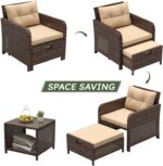 LHBcraft Outdoor Furniture 5 Piece Patio Conversation Set, PE Rattan Patio Set w... - Image 6