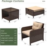 LHBcraft Outdoor Furniture 5 Piece Patio Conversation Set, PE Rattan Patio Set w... - Image 8